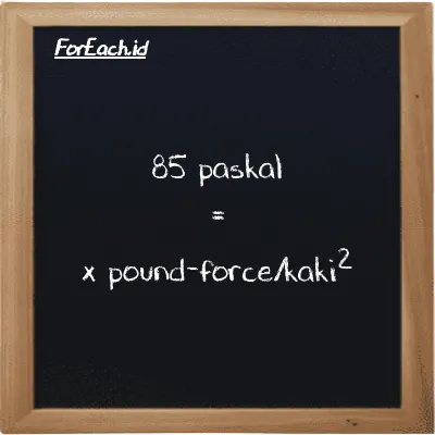 Contoh konversi paskal ke pound-force/kaki<sup>2</sup> (Pa ke lbf/ft<sup>2</sup>)